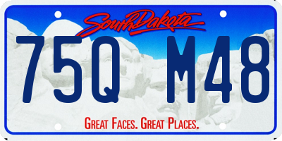 SD license plate 75QM48