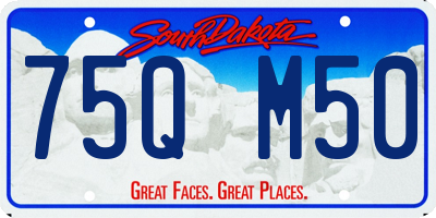 SD license plate 75QM50