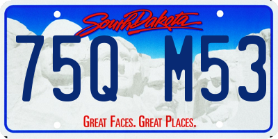SD license plate 75QM53