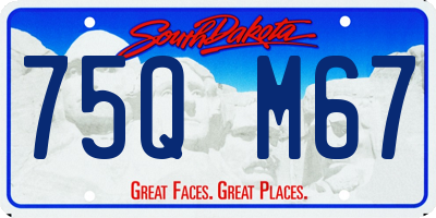 SD license plate 75QM67