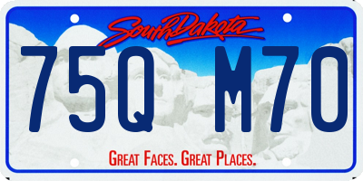 SD license plate 75QM70