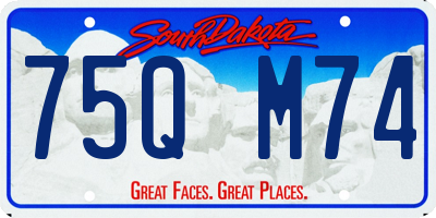 SD license plate 75QM74