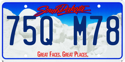 SD license plate 75QM78