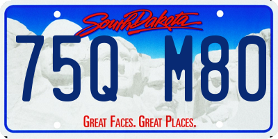 SD license plate 75QM80