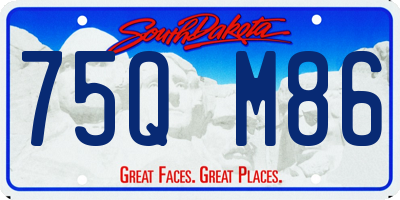 SD license plate 75QM86