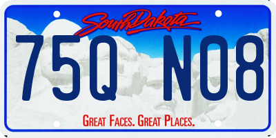 SD license plate 75QN08