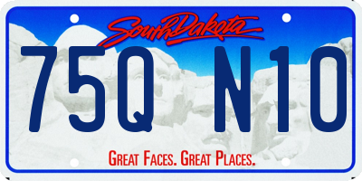 SD license plate 75QN10