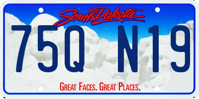 SD license plate 75QN19