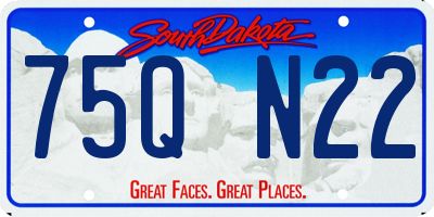 SD license plate 75QN22