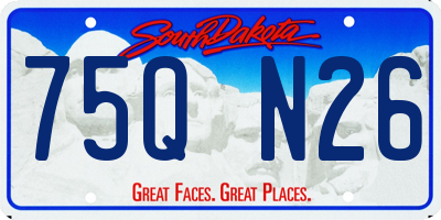 SD license plate 75QN26