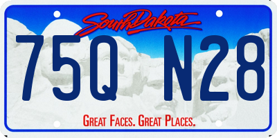 SD license plate 75QN28