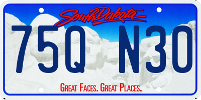 SD license plate 75QN30