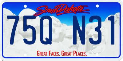 SD license plate 75QN31
