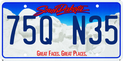 SD license plate 75QN35