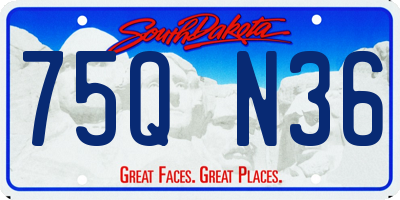 SD license plate 75QN36
