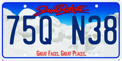 SD license plate 75QN38