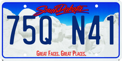 SD license plate 75QN41