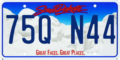 SD license plate 75QN44