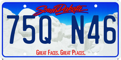 SD license plate 75QN46