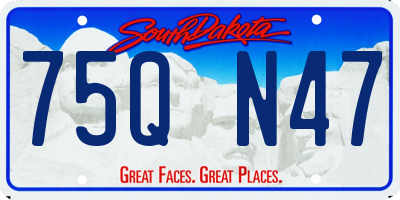SD license plate 75QN47