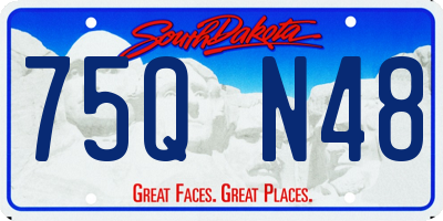 SD license plate 75QN48