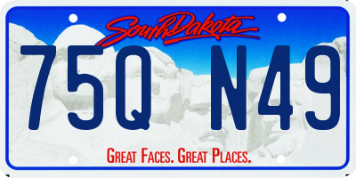 SD license plate 75QN49