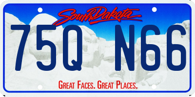 SD license plate 75QN66