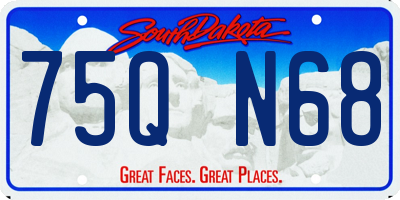 SD license plate 75QN68