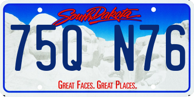 SD license plate 75QN76