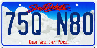 SD license plate 75QN80