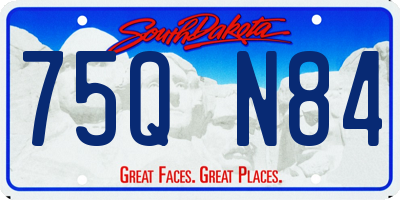 SD license plate 75QN84