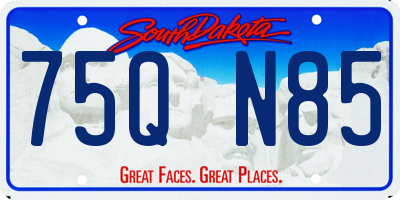SD license plate 75QN85