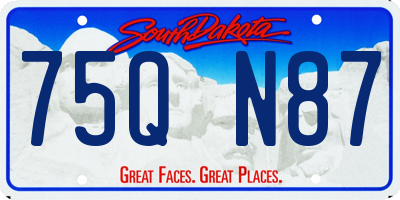 SD license plate 75QN87