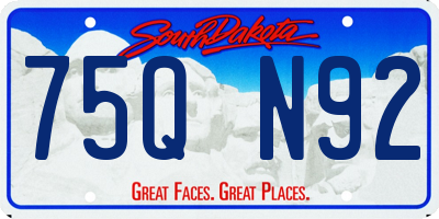 SD license plate 75QN92