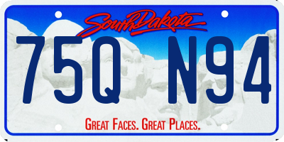SD license plate 75QN94