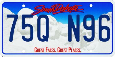 SD license plate 75QN96