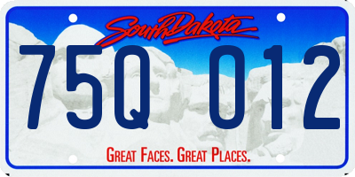 SD license plate 75QO12