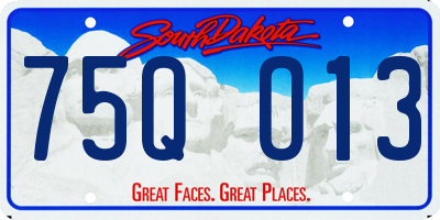 SD license plate 75QO13