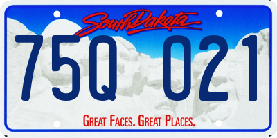 SD license plate 75QO21