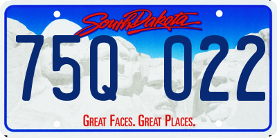 SD license plate 75QO22