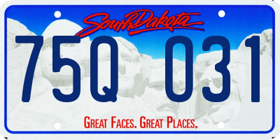 SD license plate 75QO31
