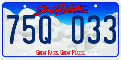 SD license plate 75QO33