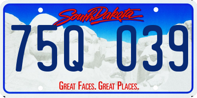 SD license plate 75QO39