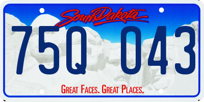 SD license plate 75QO43