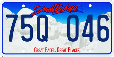 SD license plate 75QO46