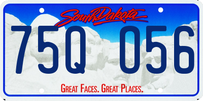 SD license plate 75QO56