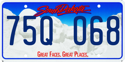 SD license plate 75QO68
