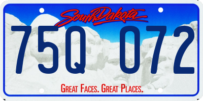 SD license plate 75QO72