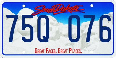 SD license plate 75QO76