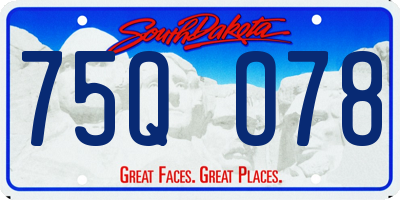 SD license plate 75QO78